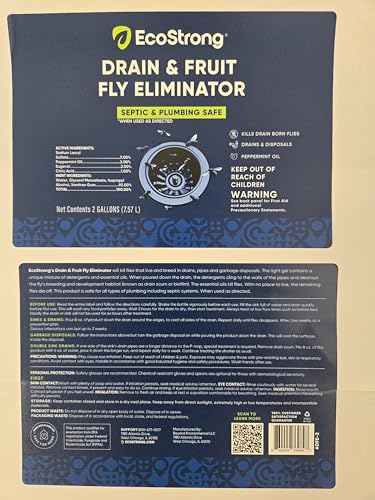 Fruit Fly Drain Treatment | Drain Fly Eliminator | Eliminates Gnats, Sewer Flies and More - Works in All Drains - 256 Fl Oz - size: 256 Fl Oz (Pack of 1)