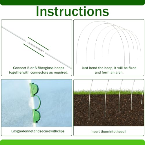 10x33FT Plant Covers Freeze Protection Garden Netting Kit 1.2oz/yd²