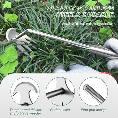 Weed Removal Tool, 2025 New Garden Weeding Tools Manganese Steel Hand Weeder Tool with Handle, 4 Teethes Dual Purpose Manual Weeders Tool Weed Pulling Tool for Garden19.6inch - style: Weed Puller Tool 50mm