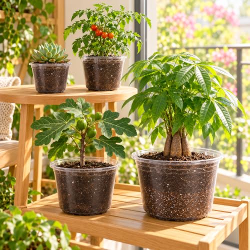 Bluepro Clear Nursery Pots with Drainage Holes, 6/8/10/12 Inch, 20-Pack - size: 6/8/9.5/12 Inch-20Pcs