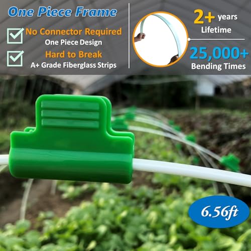 Garden Freeze Protection Kit, One Piece Design Fiberglass Greenhouse Hoops with Anti- Aging Clear PE Film for 2-4ft Wide Raised Beds, Weather Resistant Grow Tunnel for Planting Rows Protection - style: iTunnel - Clear Plastic Film