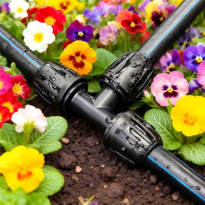 13 Pcs 1/2 Inch Drip Irrigation Tee Fittings, Drip Line Lock Nut Barbed Tee Connectors For 1/2 Inch Drip Tubing (0.60"-0.65" OD) Garden Irrigation System Anti-drop Connection Parts - size: 1/2 inch Tee