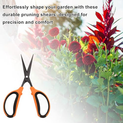 HARFINGTON 3pcs Trimming Scissors 7.2" Stainless Steel Garden Shears with Non-Stick Coating & Straight Precision Blade Hand Pruning Snips for Cutting Flowers