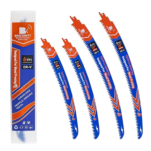 Arc Edge Reciprocating Saw Blades 12+15inch 6TPI for Pruning 4pcs - size: 15 inch + 12 inch