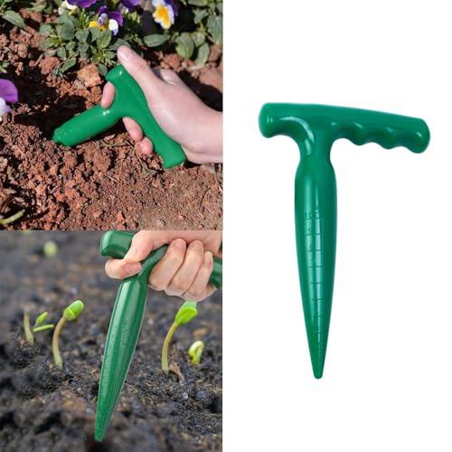 3 Pack Hand Dibber with 4 Inch Measuring Scale Small Plastic Seed Dibber Bulb Planter Tool Seed Planter Herb Seeds Planting Dibbers for Seedlings Vegetable Seeds Garden Kit Tulip Flower Bulbs