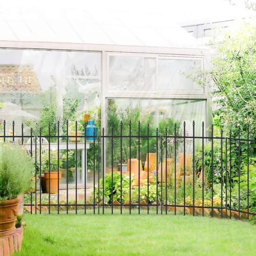 36” x 12’ No-Dig Metal Garden Fence with Stakes, Panels Fencing for Dogs - size: Roman Col 36″H x 12ft (6Panels)