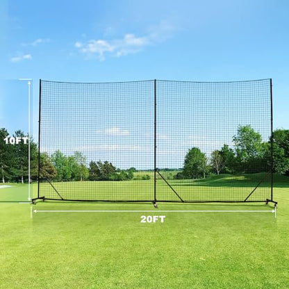 Ball Stop System - Soccer Backstop Net, Heavy Duty, High Impact, Practice Barrier - size: Movable - 1.75 inch Net, style: 20FT X 10FT