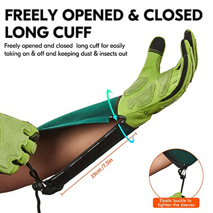 Vgo... Gardening Gloves Ladies,Safety Work Gloves,Long Sleeves Gauntlet,Puncture Proof,Touchscreen(Size M,Light green,SL7477) - color: 1 Pair - Spring Green, size: Women's Medium