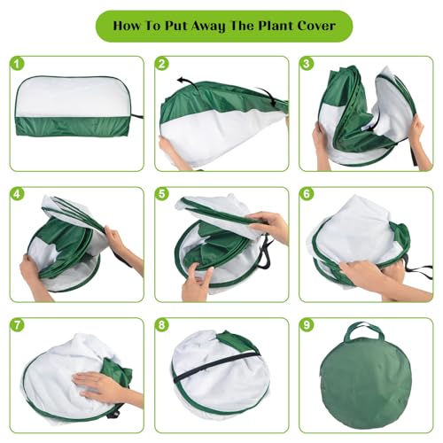 2Pcs 40"x40"x20" Pop Up Garden Mesh Plant Cover-Foldable Plant Protector - size: 2pcs
