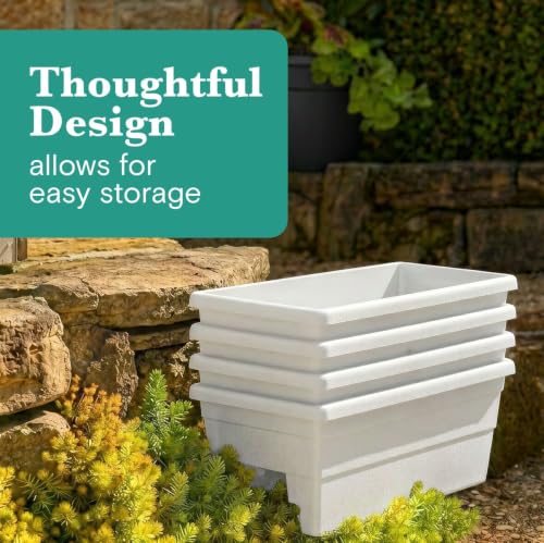 Greendigs 24" White Plastic Rail Planter