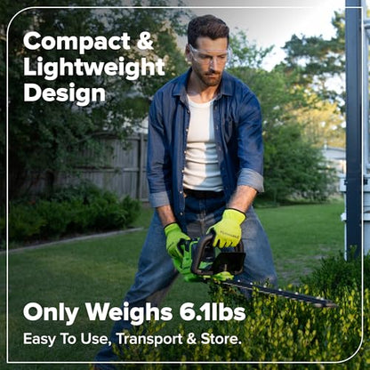 Greenworks 24V 24 in Cordless Hedge Trimmer, 2.0 Ah Battery and Charger - size: 24 in, style: With 2Ah Battery