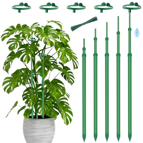 Telescoping Plant Stakes, 5Pcs 17.9IN to 42.3IN Adjustable Monstera Support - size: 42.3Inches 5Pack