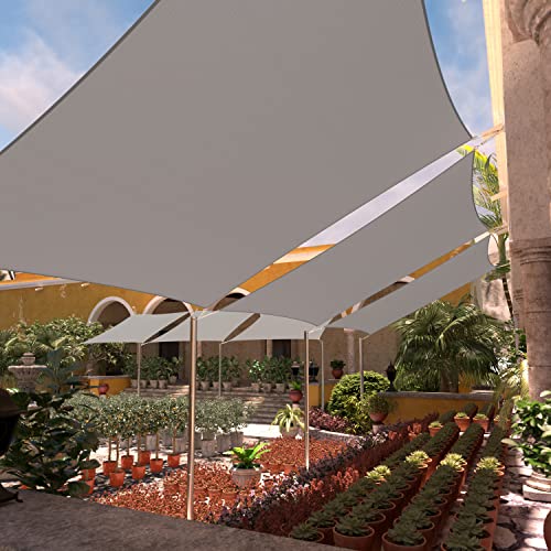 ColourTree 8' x 19' Grey Rectangle Sun Shade Sail for Patio