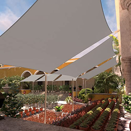 ColourTree 8' x 19' Grey Rectangle Sun Shade Sail for Patio