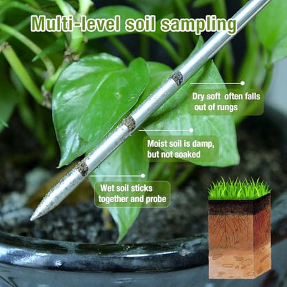 Soil Probe 14 Inches Moisture Meter for Plants, T-Handle Soil Moisture Sampler with Dual Scale Markings, House Plant Water Monitor No Batteries Required