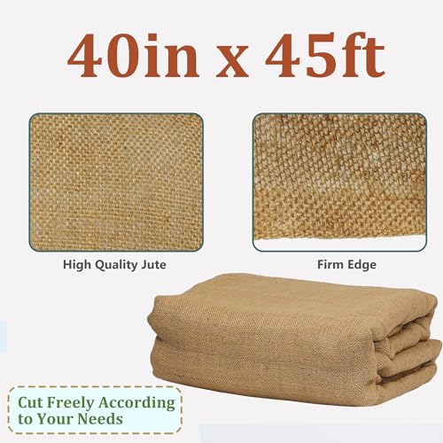 Sunnyglade 40"x45' Burlap Fabric Frost Cloth Plant Covers Freeze Protection - size: 40in*45FT