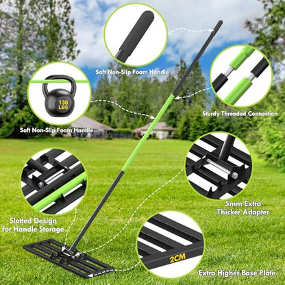 Seeutek Lawn Leveling Rake, 35” x 10” Ground Leveler - size: 35"*10"