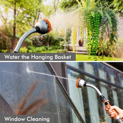 RESTMO Watering Wand Heavy Duty, 15-Inch Long Hose Nozzle Sprayer - color: Orange