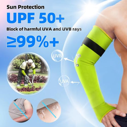 Schwer 10 Pairs 18in A6 Cut Resistant Arm Sleeves for Gardening, S901 - color: Yellow, size: 18 In-10 Pairs