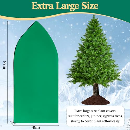 Zip A Tree Cover Freeze Protection, Thick Plant Protection Cover Bags for Outdoor Plants with Drawstring, Zip-Up Frost Blankets for Cedars, Juniper, Cypress Trees and Christmas Tree (1, Green)