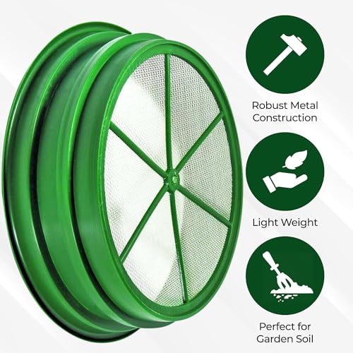 SE Gold Prospecting-Sifting-Panning, 13.25 Inch Wide Stackable Classifier Gold Prospecting Pan, 1/12 Inch Stainless Steel Mesh Sifting Pan, Green - size: 1/12 inch, style: Pans