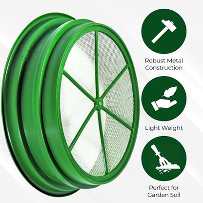 SE Gold Prospecting-Sifting-Panning, 13.25 Inch Wide Stackable Classifier Gold Prospecting Pan, 1/12 Inch Stainless Steel Mesh Sifting Pan, Green - size: 1/12 inch, style: Pans