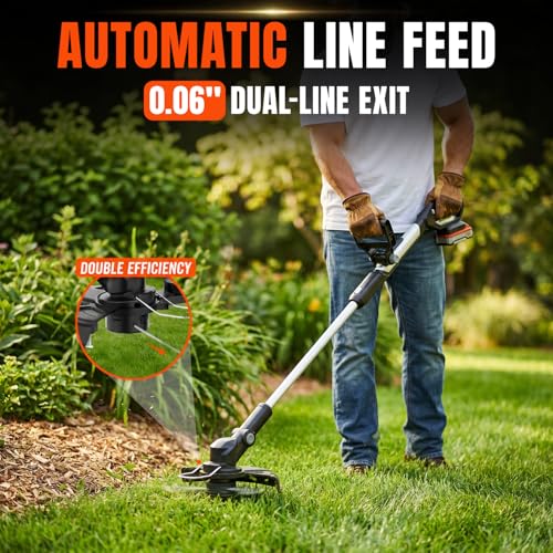 18 Inch Brushless Electric Lawn Mower and 12 Inch Trimmer Combo - color: 18'' Lawn Mower+Weed Wacker, size: 2*8.0Ah+2.0Ah