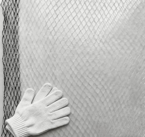 HDPE Diamond Anti-Hail & Anti-Bird Netting,40g/㎡,Tear/UV Resistant & Anti-Aging.Protection for Gardens,Farms,Orchards,Includes Work Gloves,8×8m/26.2×26.2ft - size: 8×8m/26.2×26.2ft