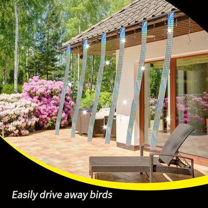 Bird Scare Tapes 500FT*2 Reflective Flash Tape for Birds, Bird Scare Device Double Side Ribbon Scare Birds Away for House, Garden, Yard, Orchard, Patio, Outdoor - size: 500ft*2-Roll-Packaging