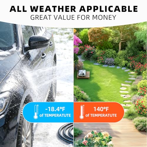Heavy Duty Garden Hose 50FT, Durable Hose With 10-Pattern Spray Nozzle - color: Blue, size: 50FT