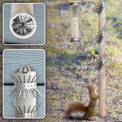 Foneso 304 Stainless Steel Bird Spikes, Anti Climb for Fence & Feeder Poles - size: 120in