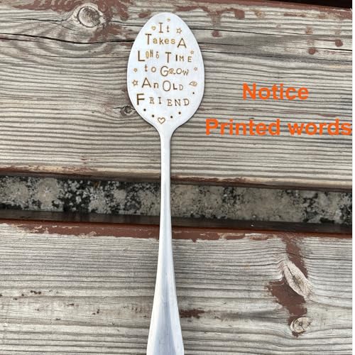 Garden Plant Marker Friendship Gift for Women Gardeners, Plant Stake Label Sign Tag Gardening Gifts for Woman Plant Lovers, Metal Garden Decoration (Grow an Old Friend) - style: Grow an Old Friend