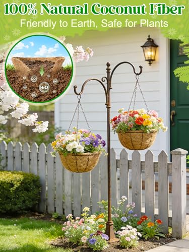 ANPHSIN 4Pcs 18inch Coconut Liners for Hanging Baskets Planters - size: 18in