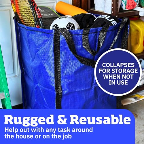 DURASACK Heavy Duty Home and Yard Bags, Blue , 3 Pack - color: Blue