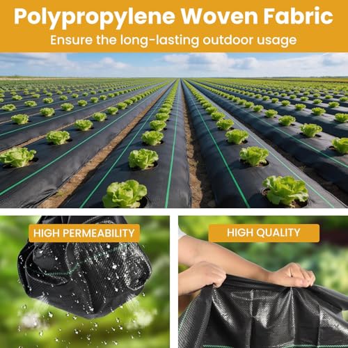 6FT x 300FT Weed Barrier Fabric, 3.2oz Landscape Fabric - size: 6x300FT