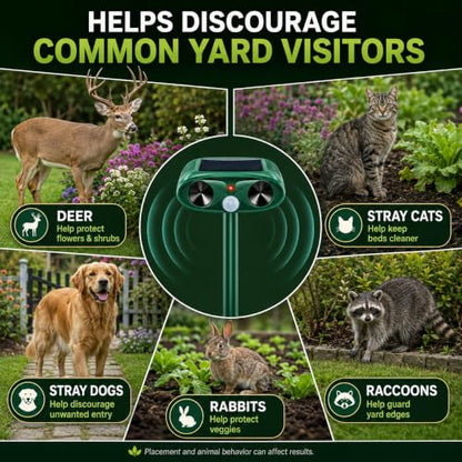 Ultrasonic Deer Repellent Devices & Cat Repellent Outdoor for Plants,Garden