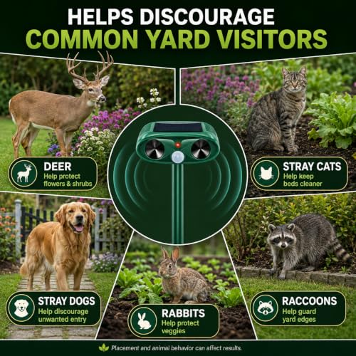 Ultrasonic Deer Repellent Devices & Cat Repellent Outdoor for Plants,Garden