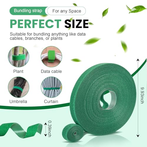 Garden Plant Cable Ties Adjustable Reusable PVC Wire Straps for Organizing Plants Vines Flowers Vegetables DIY(Green,393inch) - size: 393inch