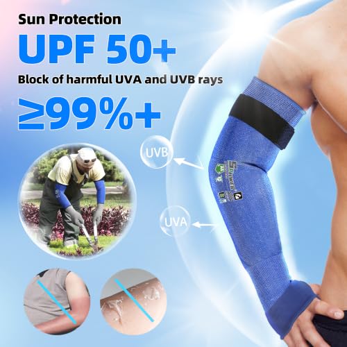 Schwer 20 Pairs 18in A6 Cut Resistant Arm Sleeves for Gardening, S902 - color: Blue, size: 18 In-20 Pairs