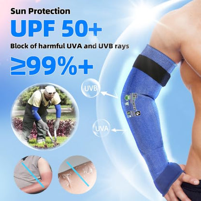 Schwer 20 Pairs 18in A6 Cut Resistant Arm Sleeves for Gardening, S902 - color: Blue, size: 18 In-20 Pairs