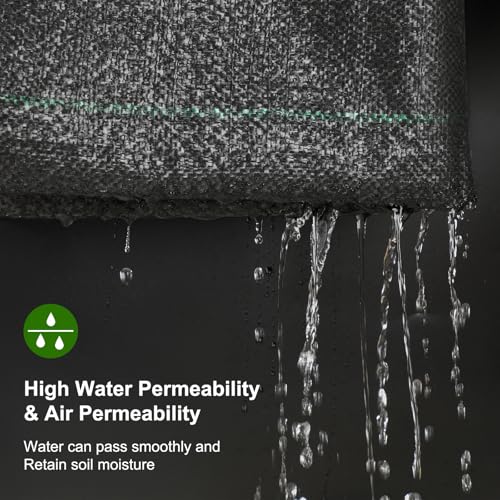 Jevrench 3.2 oz Heavy Duty Weed Barrier Landscape Fabric, 4 x 100 ft - size: 3.2oz - 4ft x 100ft