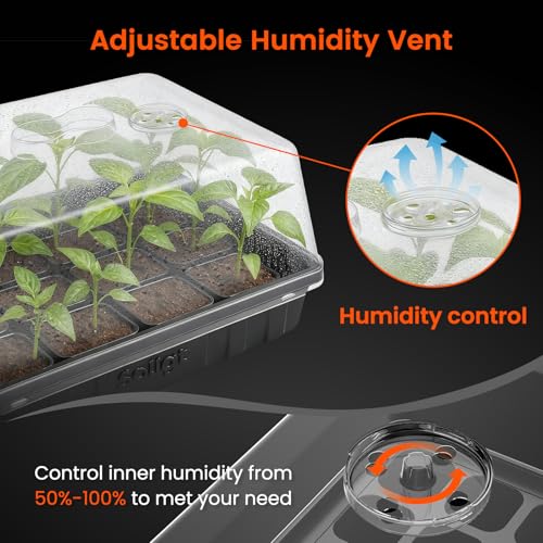 SOLIGT Thick Plastic 3-Set Strong Seed Starter Trays with 5" Humidity Domes - size: 3 Set