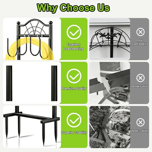 Hose Holder,100ft Capacity Garden Hose holder,Fence Style - style: Classic Fan Design