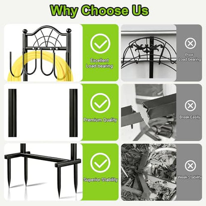 Hose Holder,100ft Capacity Garden Hose holder,Fence Style - style: Classic Fan Design