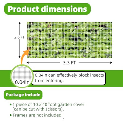 4 Pack Garden Netting Pest Barrier with Drawstring - White Breathable Mesh Insect Protection Cover for Tomatoes, Vegetables, Blueberry Bushes (3.3Ft x 2.6Ft) - size: 2.6 x 3.3 FTx 4Pcs