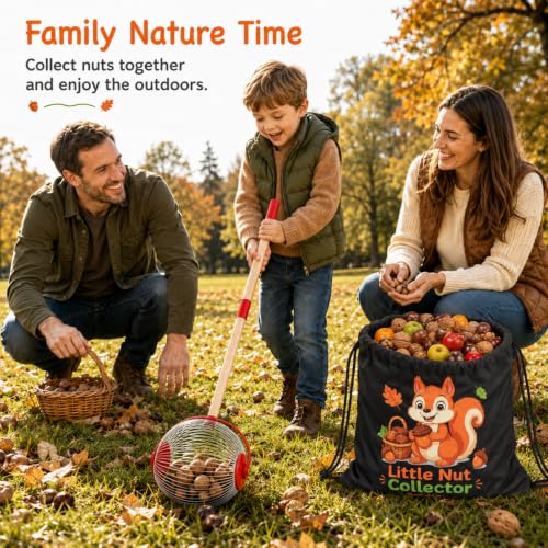 Nut Gatherer for Kids, Acorn Picker Upper Roller with Storage Bag