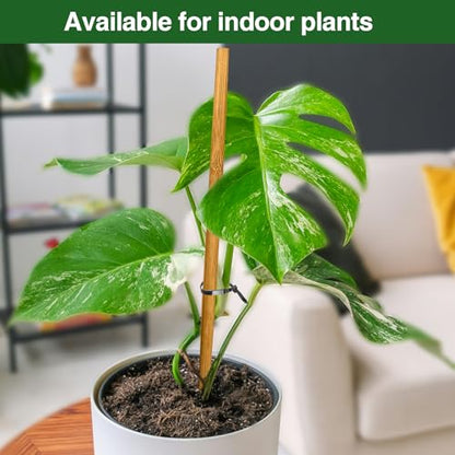 12 Pack 17.5 Inch Plant Stakes for Indoor Plants,Bamboo Sticks for Plants Bamboo Poles Plant Support Stakes Garden Supplies Tomato Trellis for Outdoor Plants