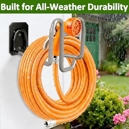 Garden Hose Holder with Hook Heavy Duty Garden Hose Hanger - color: 1pc Gray