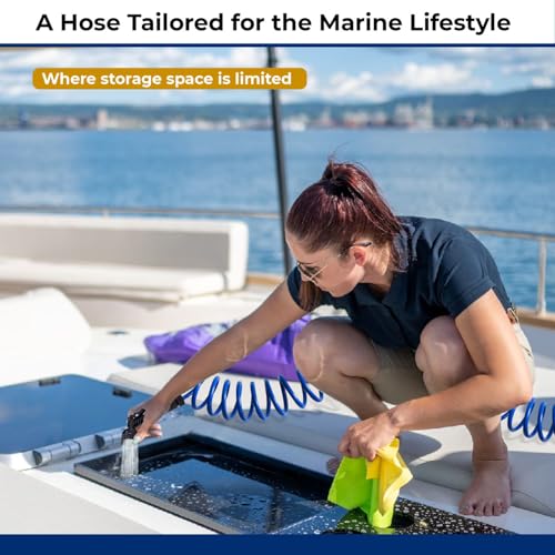 SpringHose Boat Washdown Hose, 3/8-in x 50-ft, Blue - color: Blue Standard, size: 50-Foot