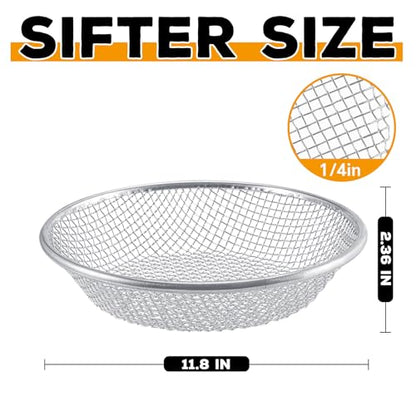 Sifter.Size 1/4" Mesh Soil Sifter Sieve - Heavy Duty Galvanized Screen for Compost, Dirt, Rocks, Gravel & Garden - Fits 5 Gallon Bucket, Rust-Resistant - Composting & Sifting Tool - style: 1/4 In